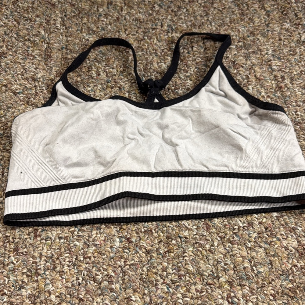 Women's Black and White Sports Bra